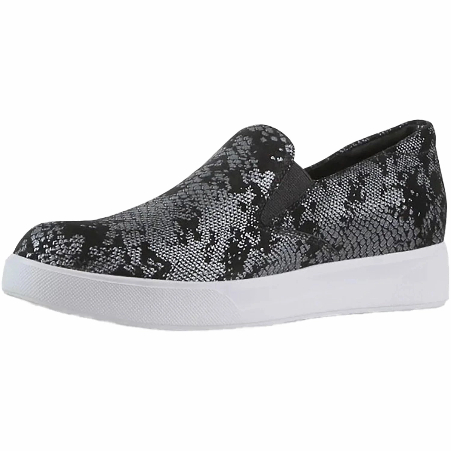 Munro Women's Lennox Slip-On Sneaker - Black Snake Print Suede Petal Path