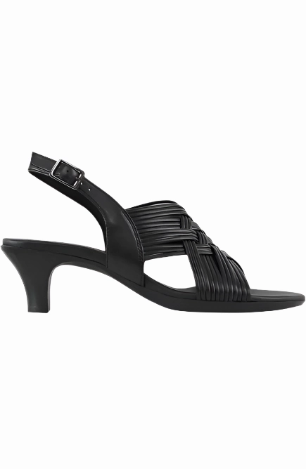 Bead Edge Munro Women's Marianna Slingback Sandal - Black Leather