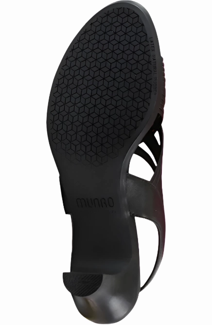 Munro Women's Marianna Slingback Sandal - Black Leather Ventilation Airflow Channels