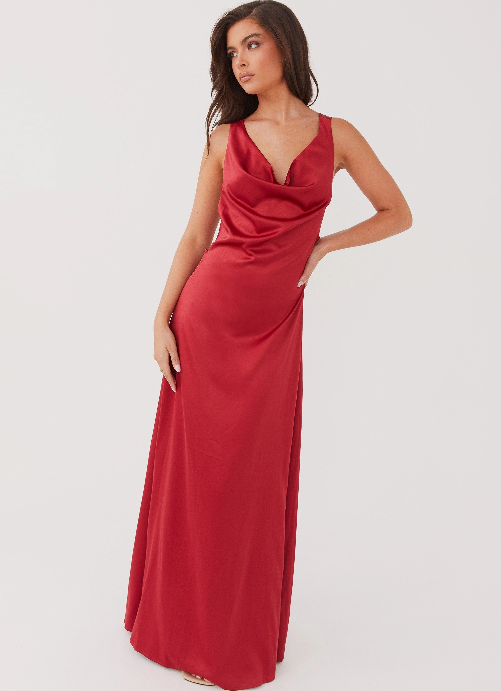 Musa Maxi Dress - Cherry Red custom-fit