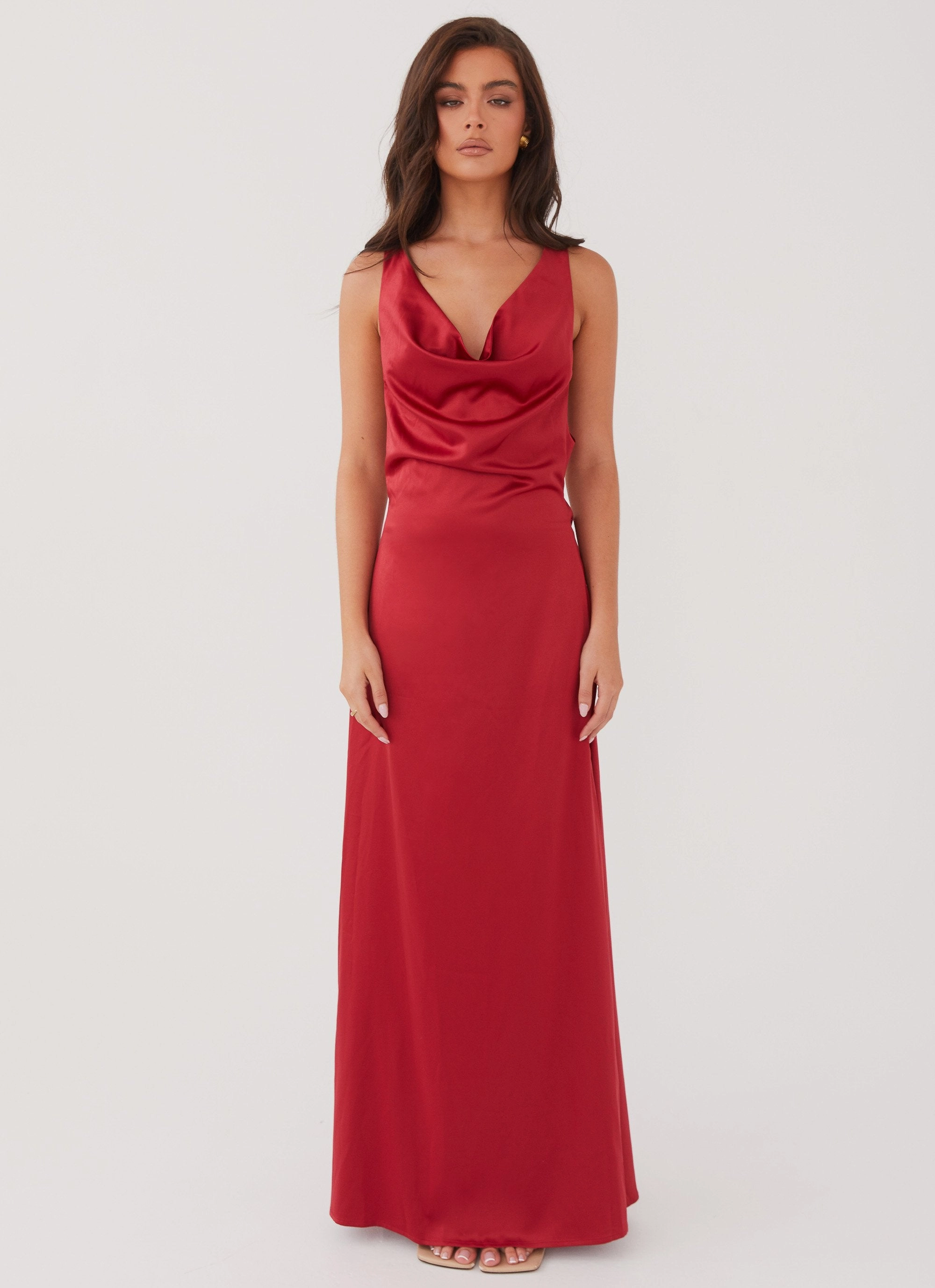Musa Maxi Dress - Cherry Red Gloss Accent