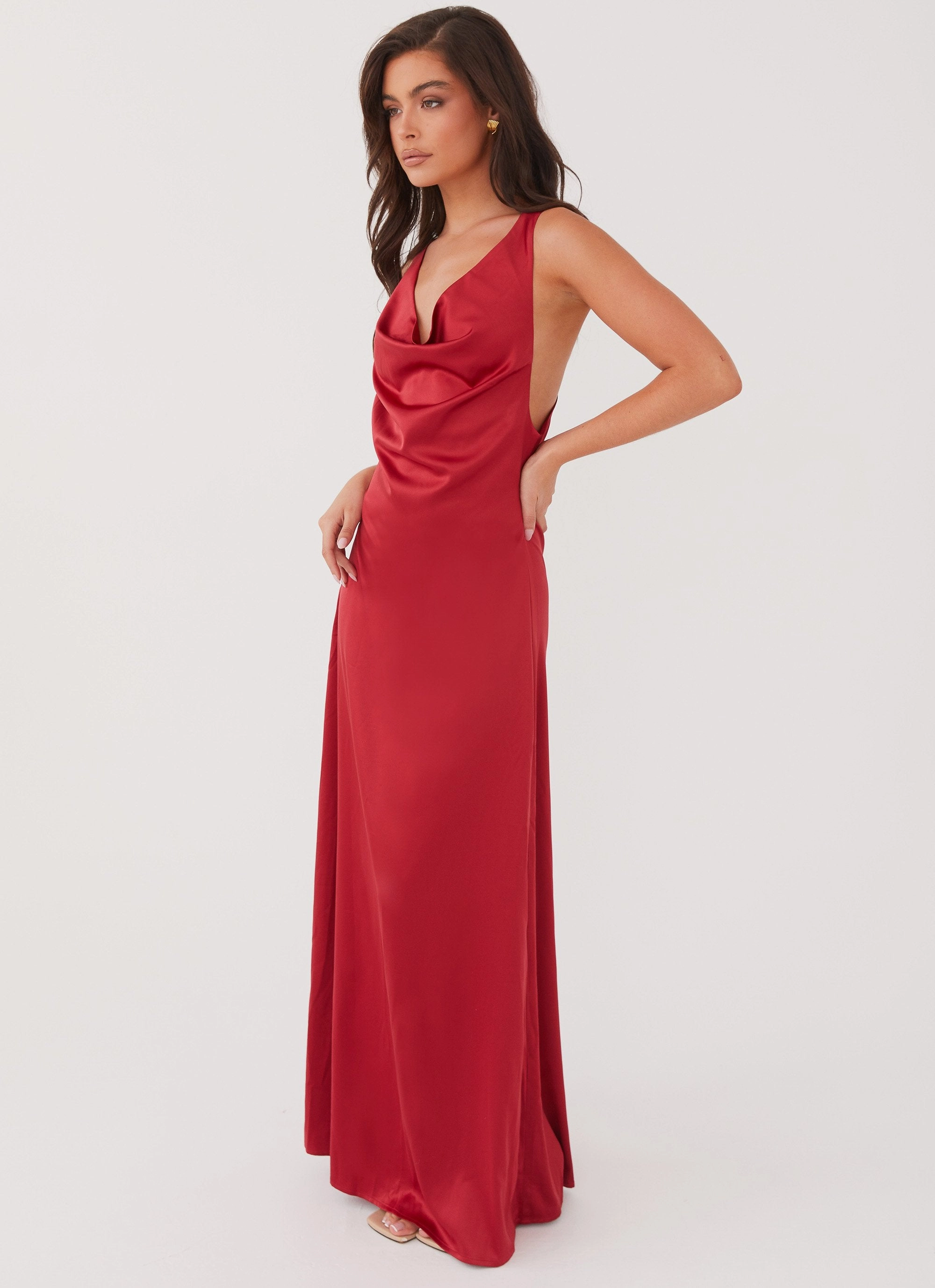 Musa Maxi Dress - Cherry Red Light Weave