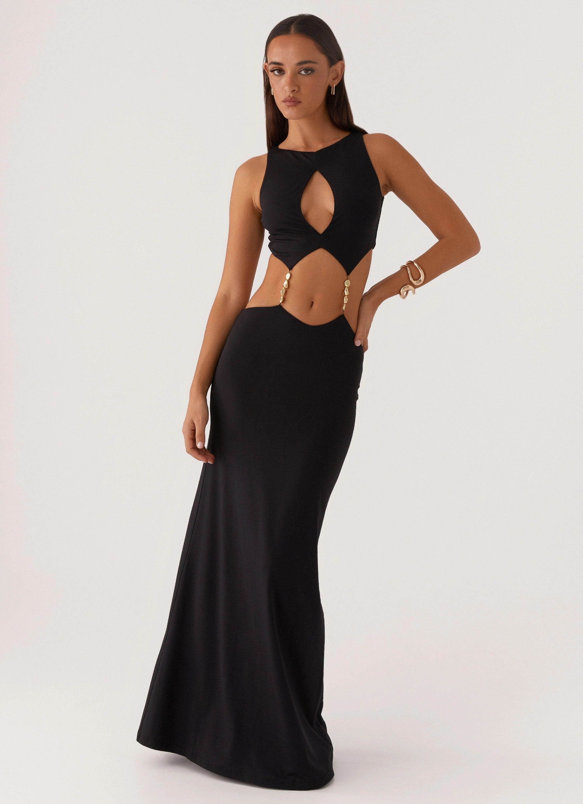 Multipurpose Daily Flex Nadiya Maxi Dress - Black