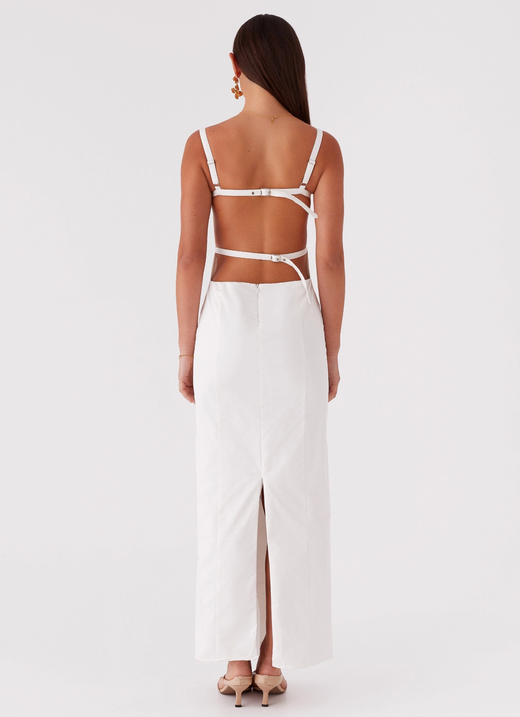 Formal Setting Naomi Backless Maxi Dress - Off White