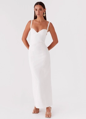 Naomi Backless Maxi Dress - Off White Flexible Design Classic Layer