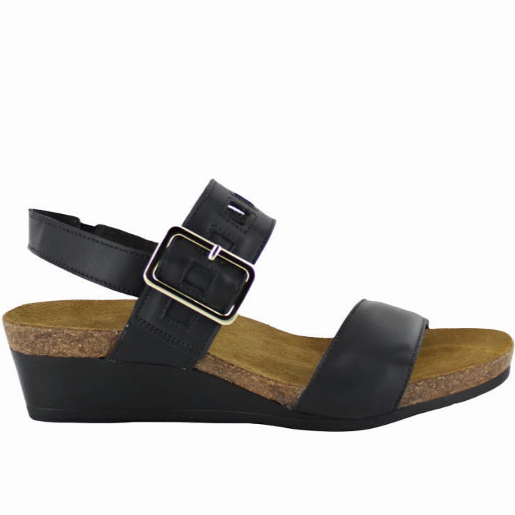 Naot Women's Dynasty Sandal - Black Matte Leather All-day Comfort
