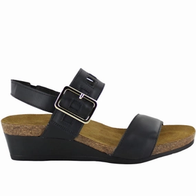 Naot Women's Dynasty Sandal - Black Matte Leather All-day Comfort