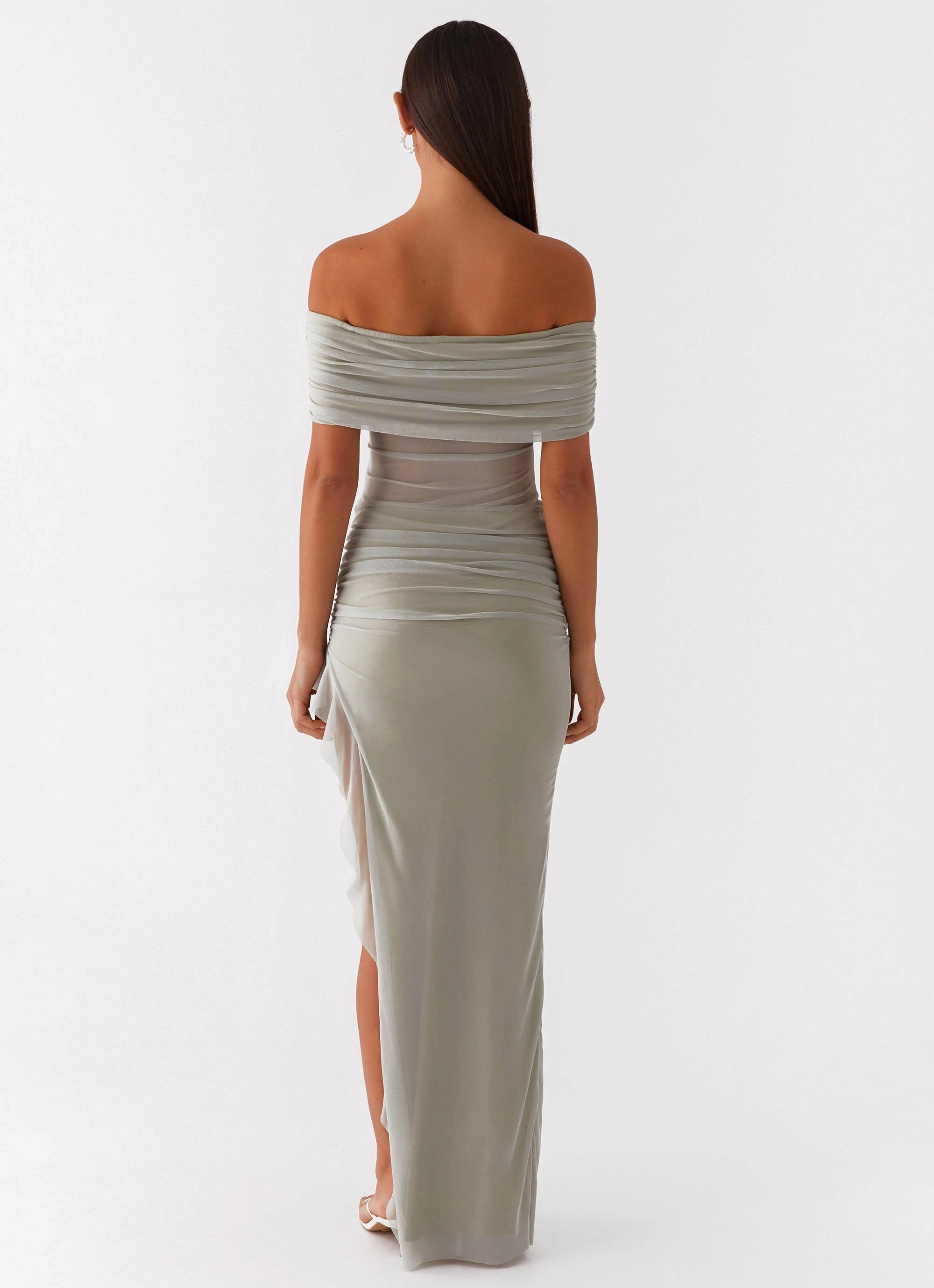 Nelly Off Shoulder Maxi Dress - Pistachio Soft and Smooth Trendy Comfort