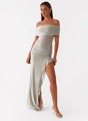 Nelly Off Shoulder Maxi Dress - Pistachio Flexible Style Modern Movement