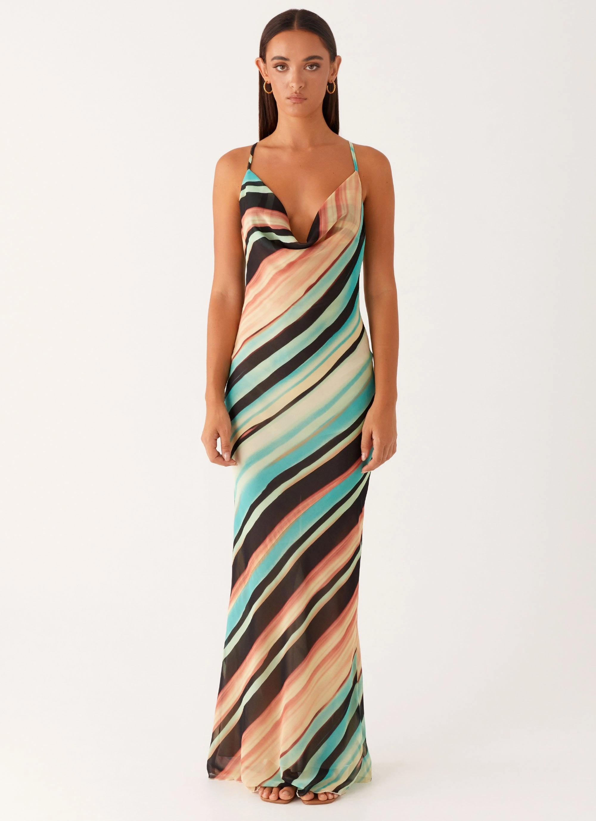 Never Knew Maxi Dress - Stripe Sharp Edge Effortless Vibe