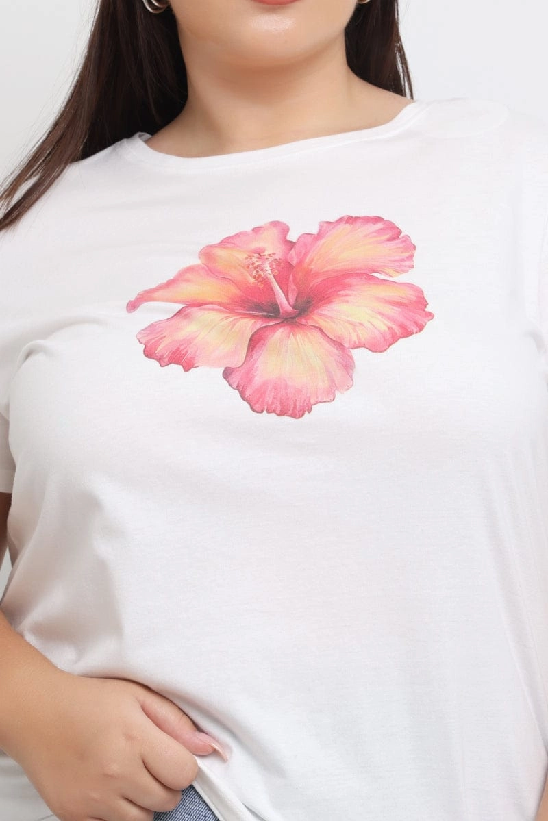 Trendy Design Easy Wear White Graphic T Shirt Short Sleeve Crew Neck