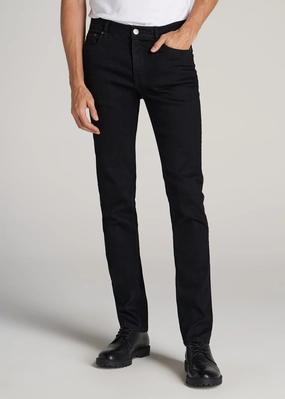 Dylan Slim Fit Jeans for Tall Men in Black Chill Attire