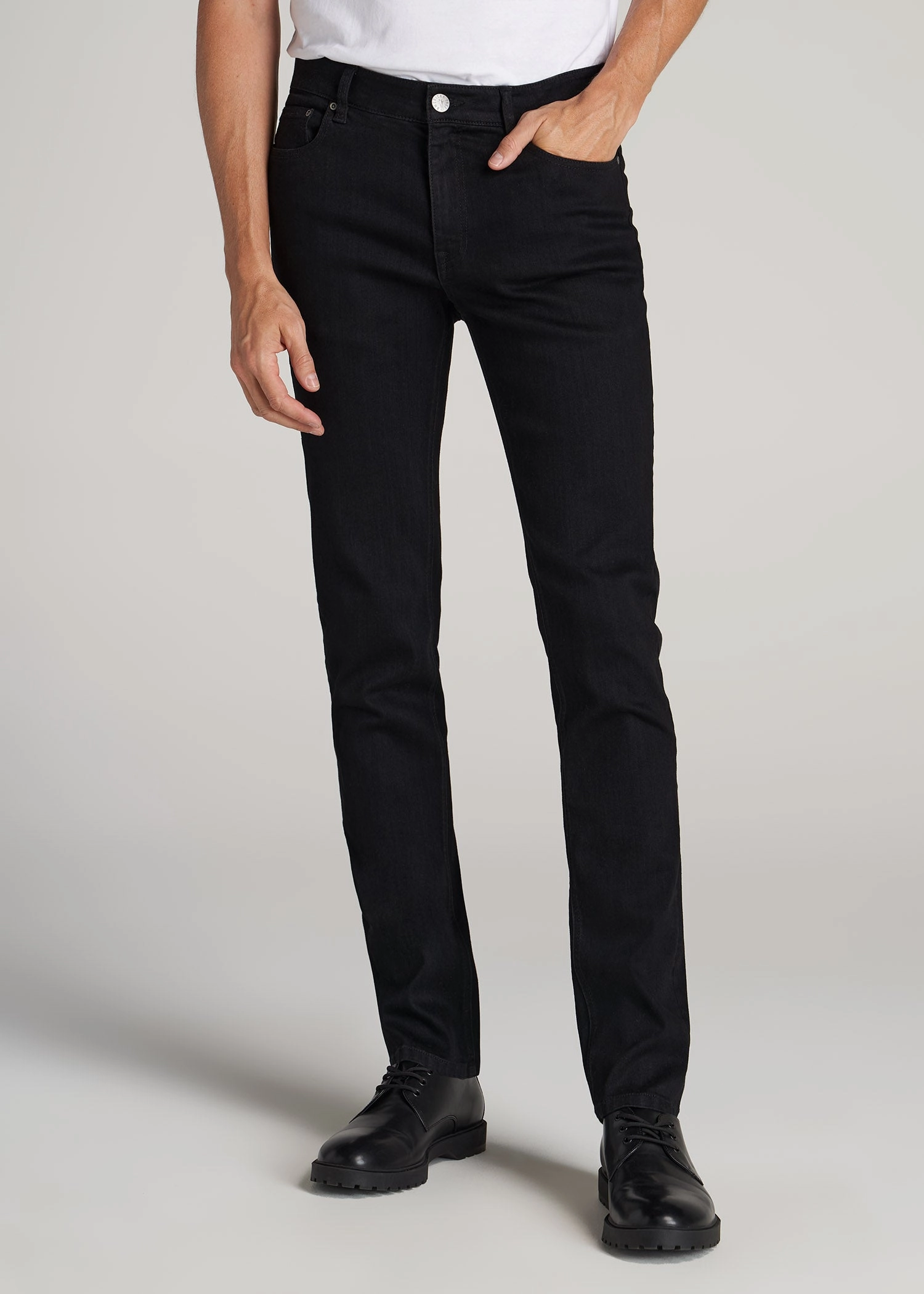 Dylan Slim Fit Jeans for Tall Men in Black Essential Layer