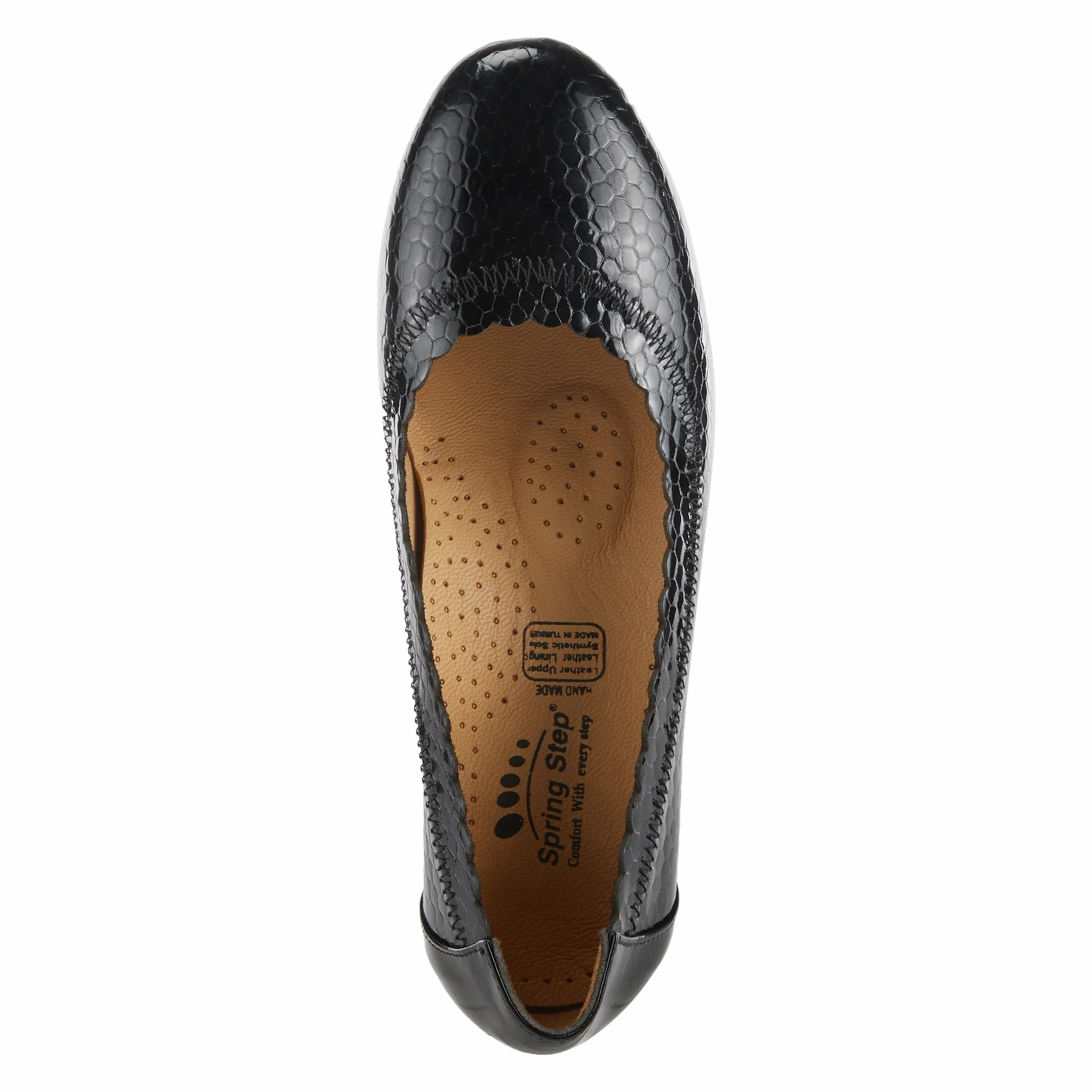 Spring Step Women's Ahemria Dress Pump - Black Patent Comfortable Design Shoes Blossom Step