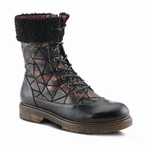 Fashion Show Spring Step Women's L'Artiste Explore Mid-Calf Boot - Black/ Multi