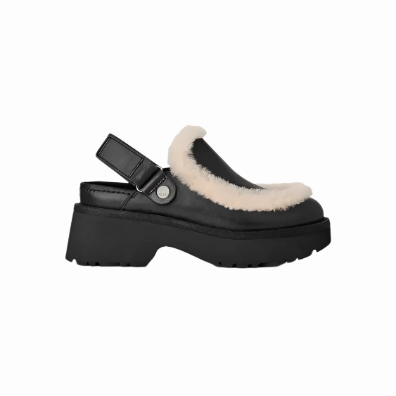 Ugg Women's Esmee Leather Clog - Black Weekend Trips