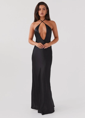 Regular-fit Noir Symphony Maxi Dress - Black
