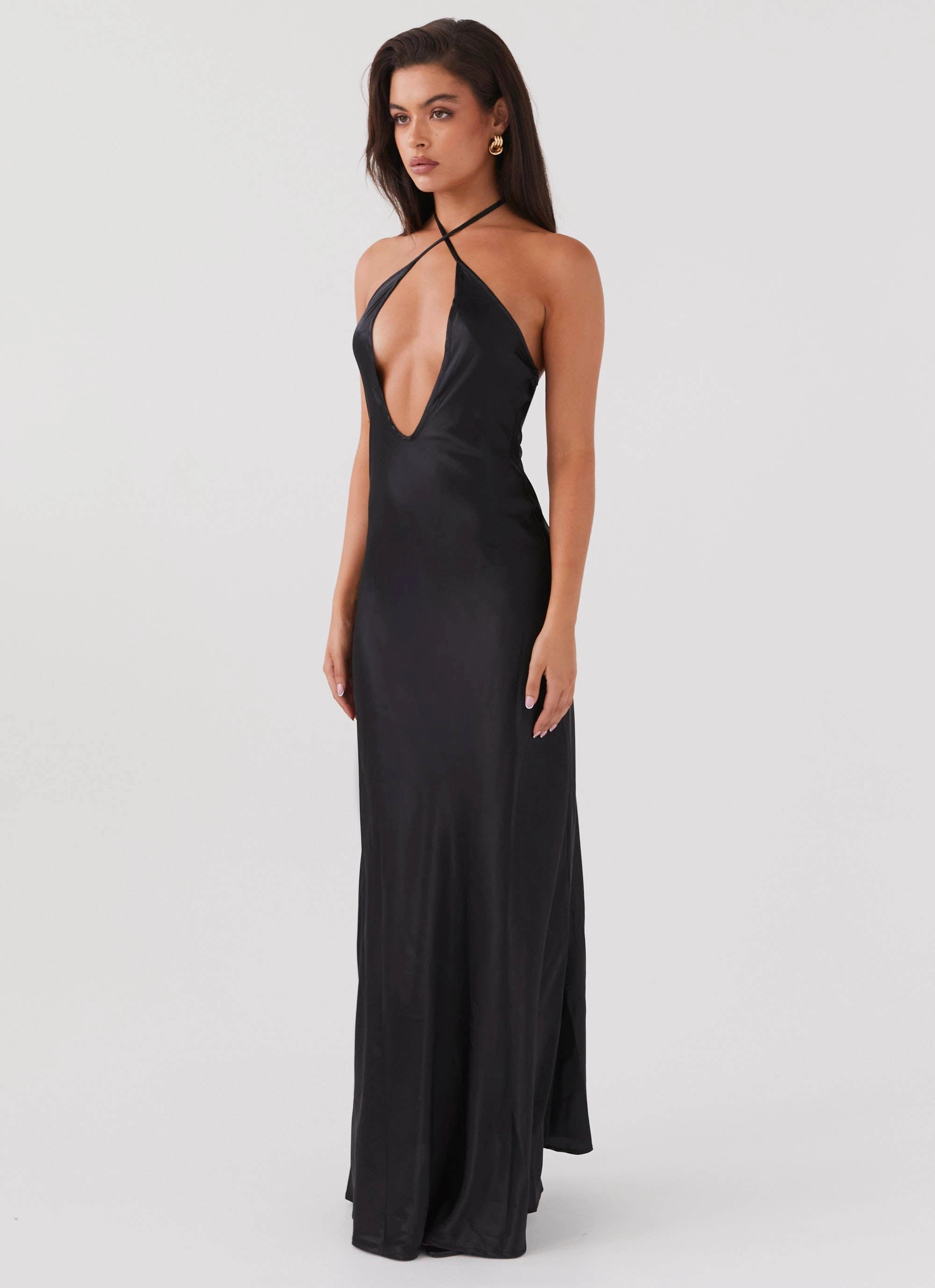 Noir Symphony Maxi Dress - Black Luxe Mood Grace Color