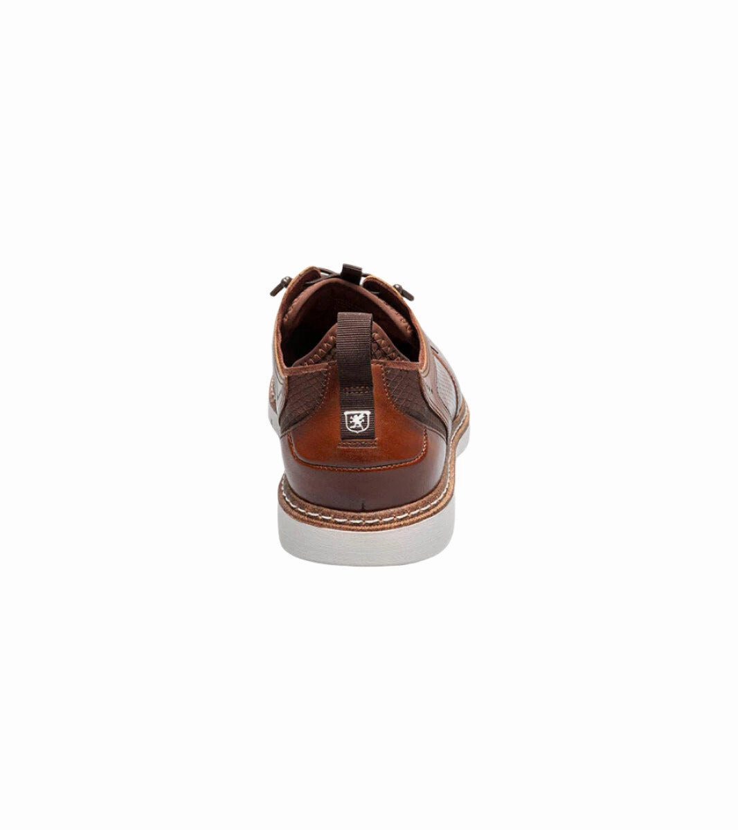 Stacy Adams Men's Sync Plain Toe Elastic Lace Up Casual Loafer - Cognac Punch Hike Subtle Texture