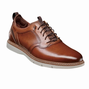 Refined Mood Stacy Adams Men's Sync Plain Toe Elastic Lace Up Casual Loafer - Cognac