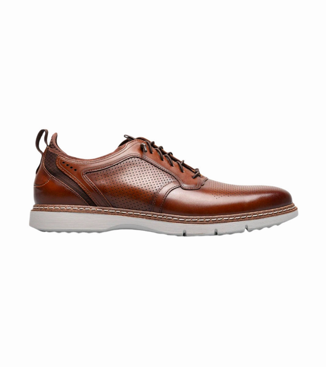 Comfort experience Stacy Adams Men's Sync Plain Toe Elastic Lace Up Casual Loafer - Cognac