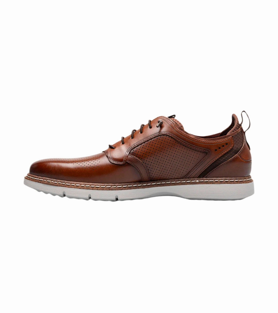Outfit Neutral Stacy Adams Men's Sync Plain Toe Elastic Lace Up Casual Loafer - Cognac