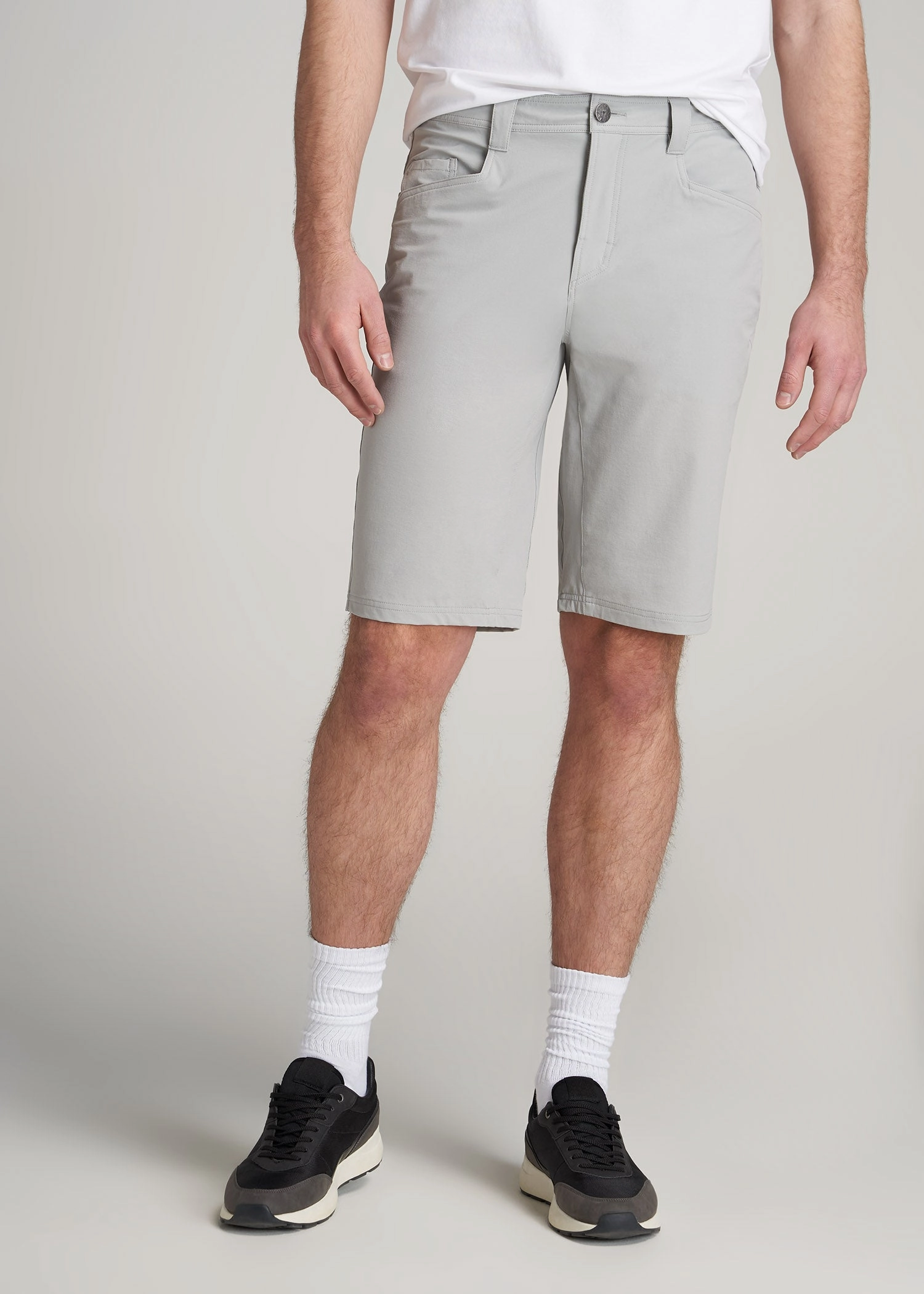 Leather shorts Stay Cool Wear Hiking Shorts for Tall Men in Light Grey