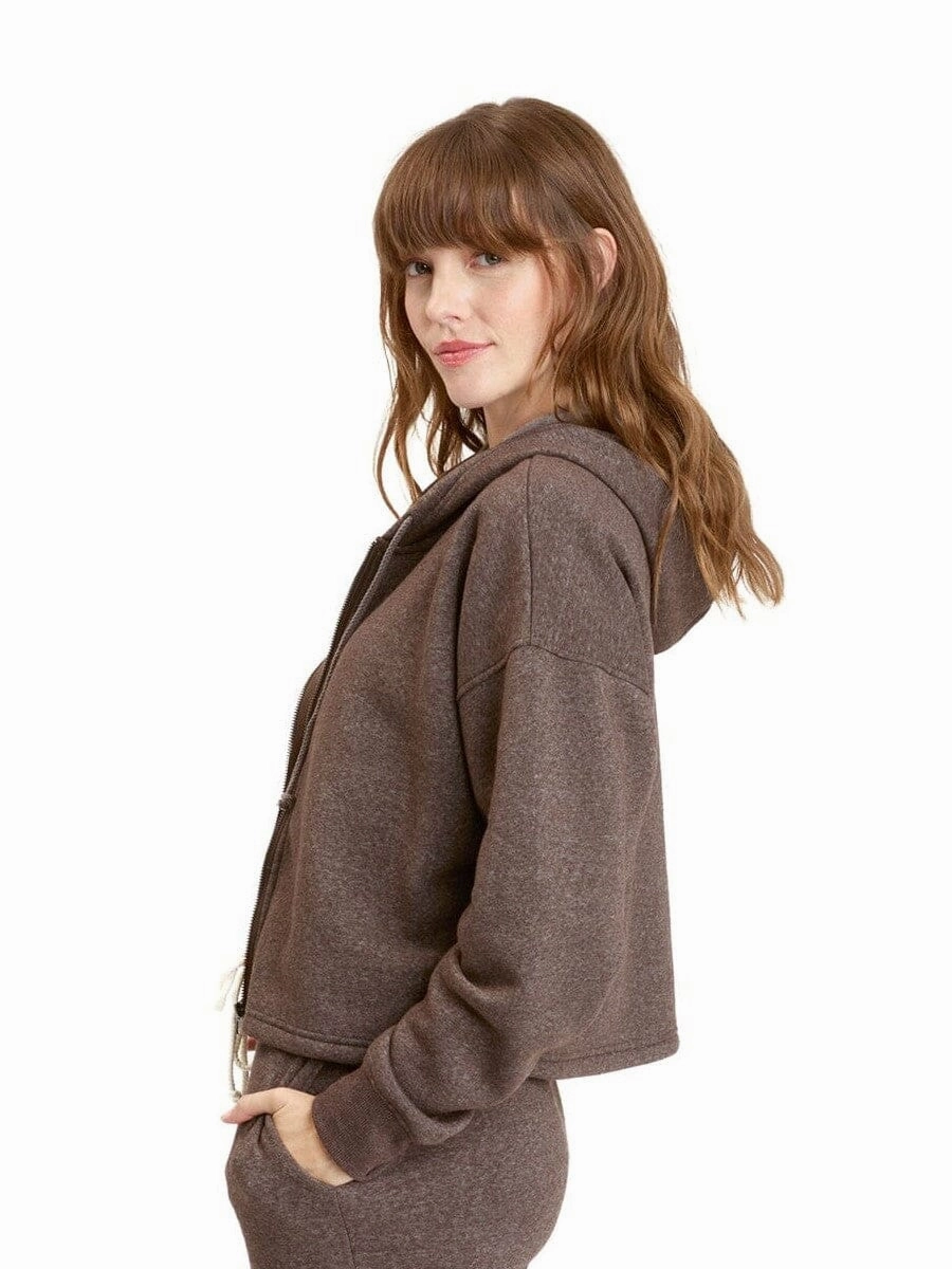 LightweightInsulation Single Breasted Venetia Crop Hoodie