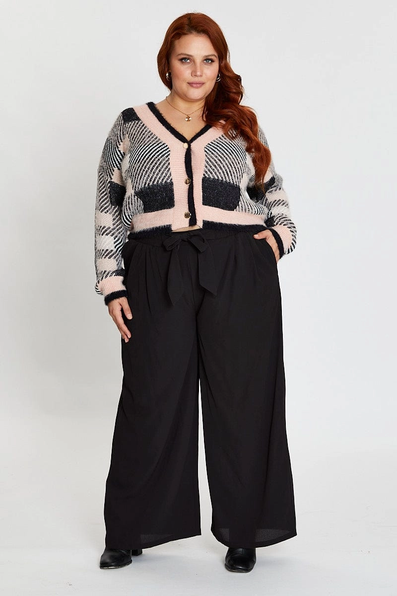 Chill Wear Black High Waist Wide Leg Crepe Pants