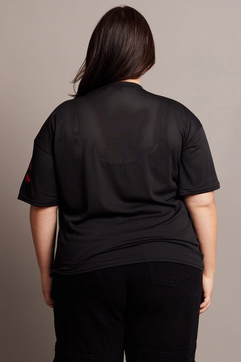 TearResistant Fabric Breathable wear Black Graphic T-shirt Short Sleeve V-Neck