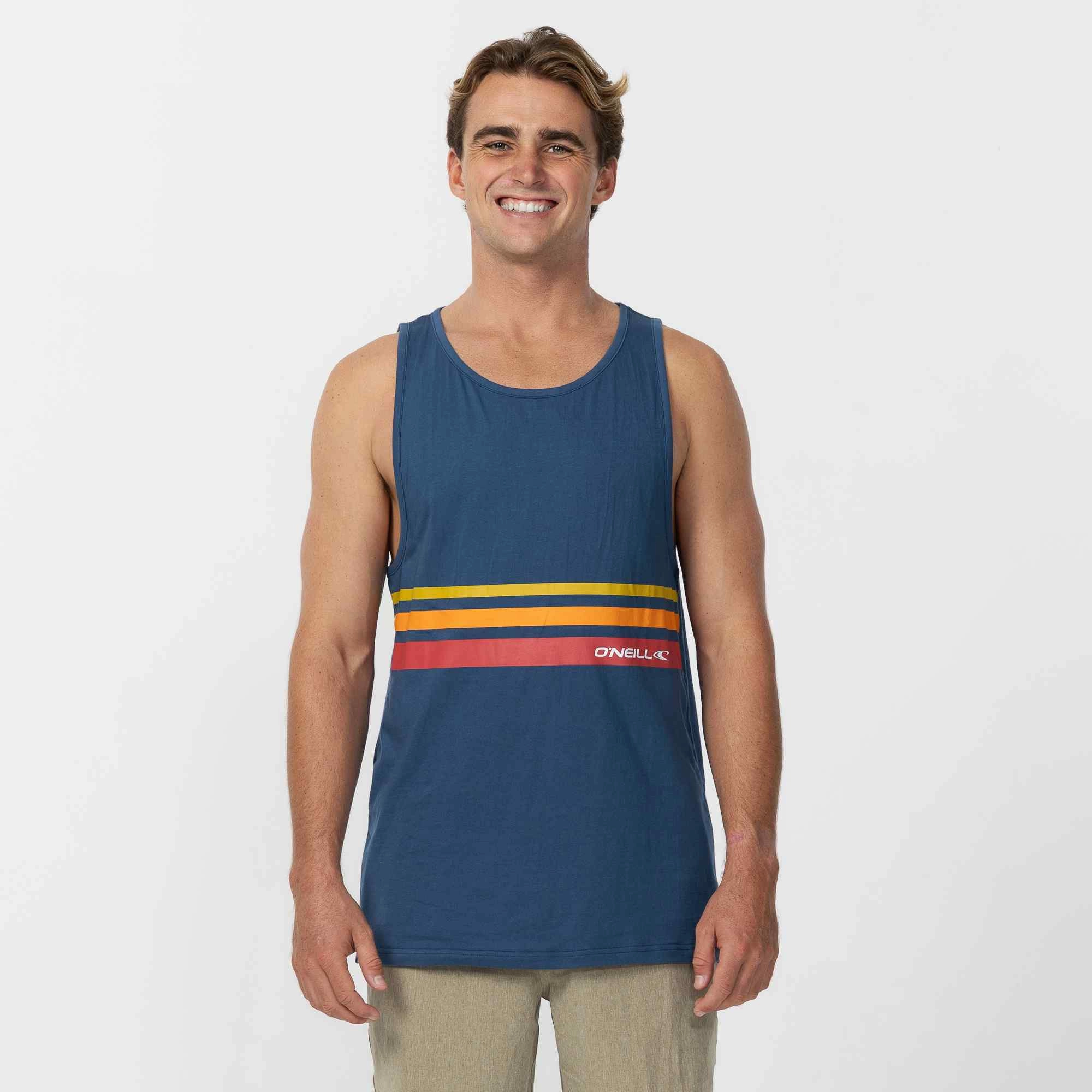 O'Stripe Singlet - Navy Bright Color