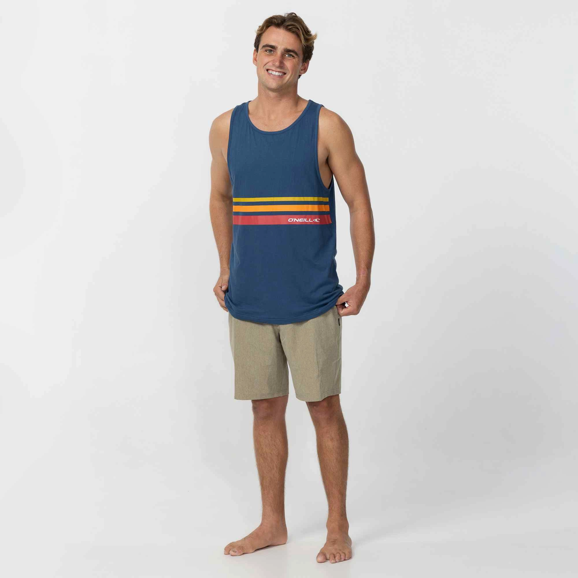 O'Stripe Singlet - Navy Fun and Playful Active Comfort Style