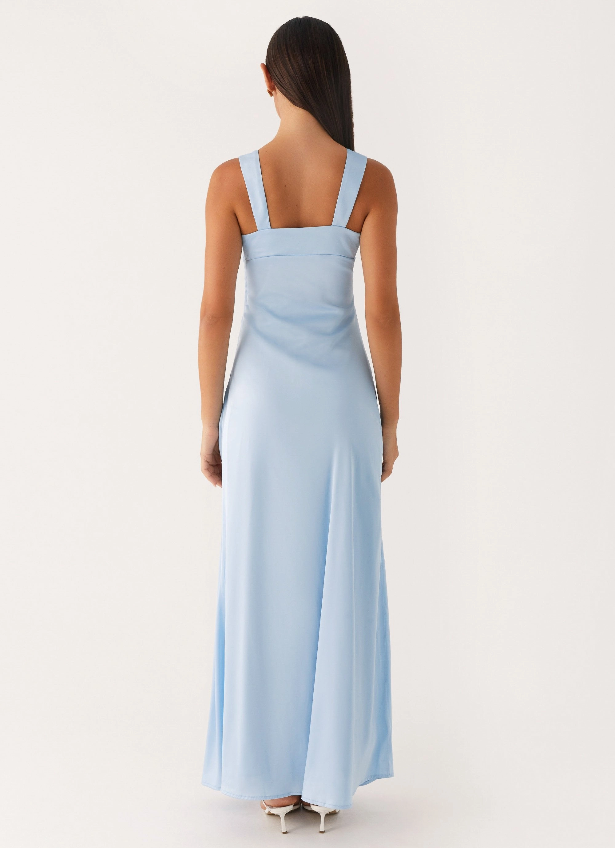 Odette Satin Maxi Dress - Blue Cozy Cut Stylish Vibe