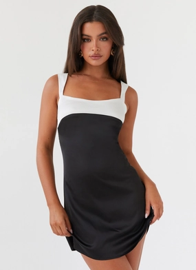 Contemporary Fit Odette Satin Mini Dress - Onyx