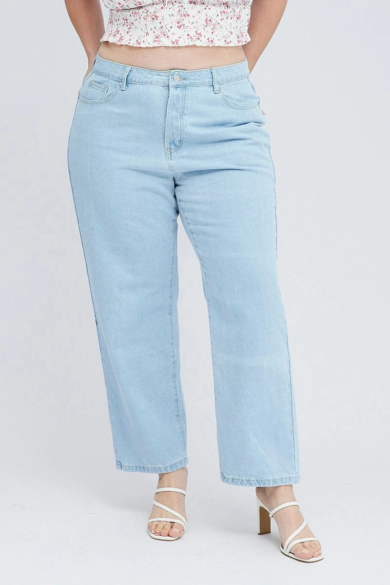 Home Comfort Teen Outfit Casual Friday Versatile Denim Mom Jeans High Rise