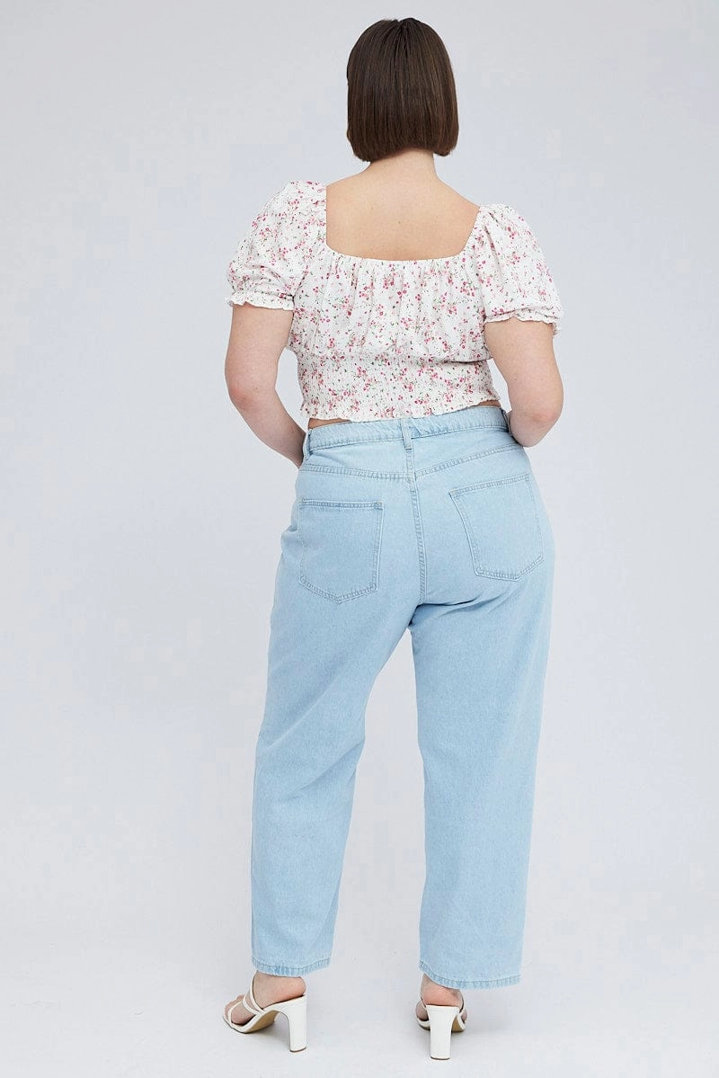 Simple Comfort Denim Mom Jeans High Rise