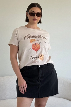 SeamlessConstruction Yellow Graphic T Shirt Short Sleeve Crew Neck