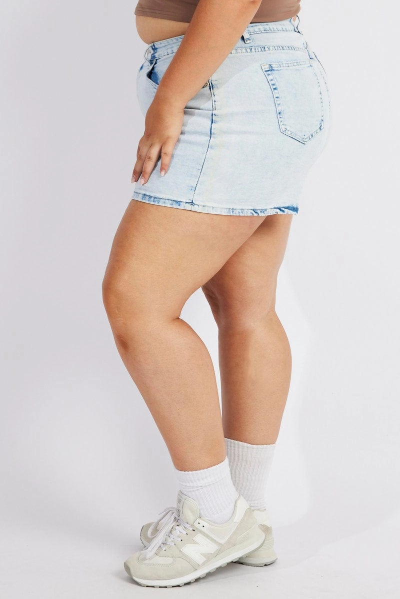 Denim Mom Shorts High Rise Acid Wash No Bunching Hot Weather