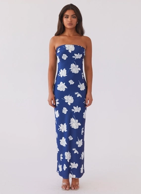 Sage Detail What I Want Maxi Dress - Navy Flora