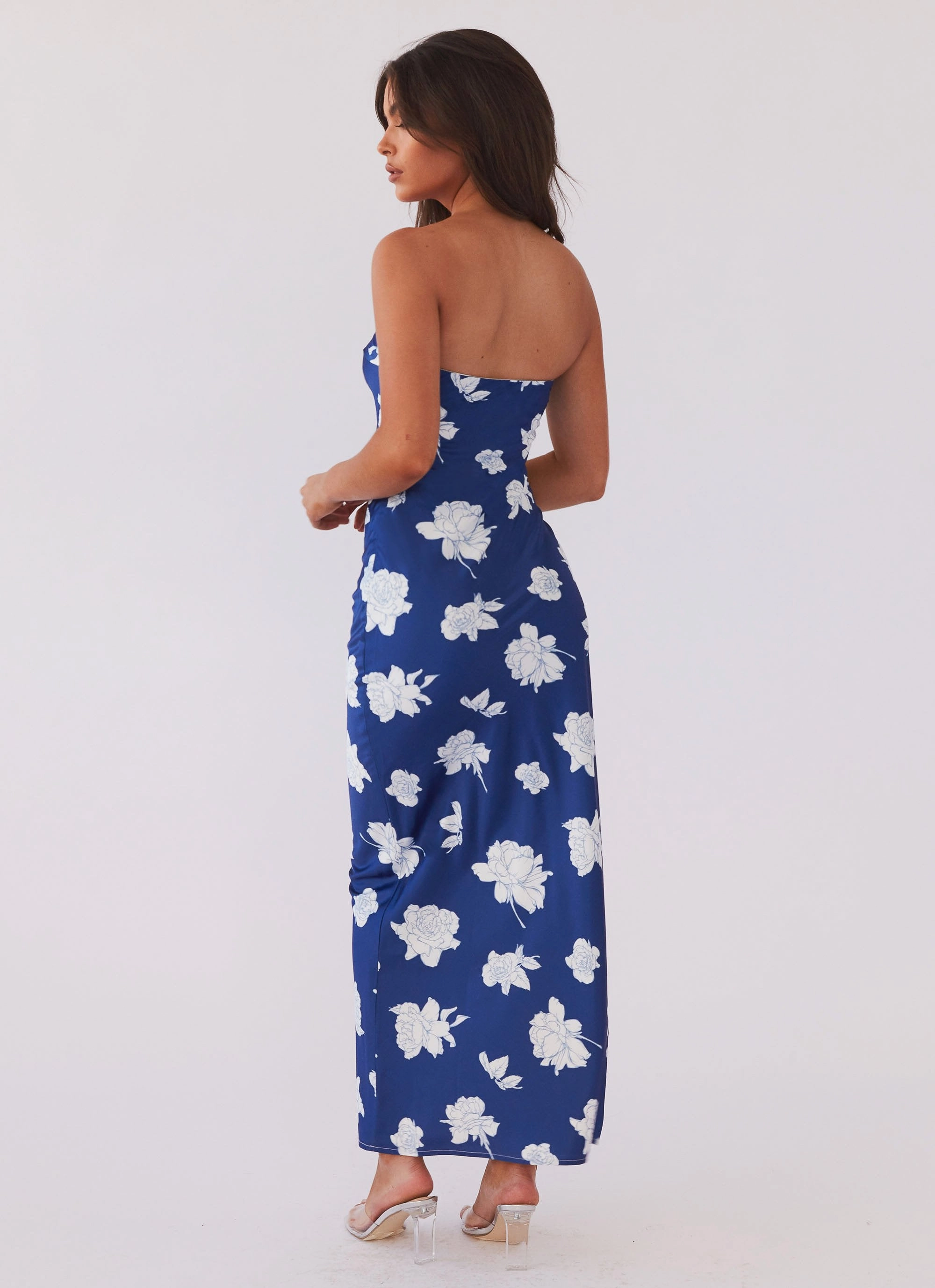 Sleek Fit Stretchable What I Want Maxi Dress - Navy Flora