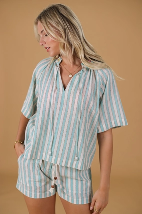 Garment Washed Softness Top Alessandro Stripes