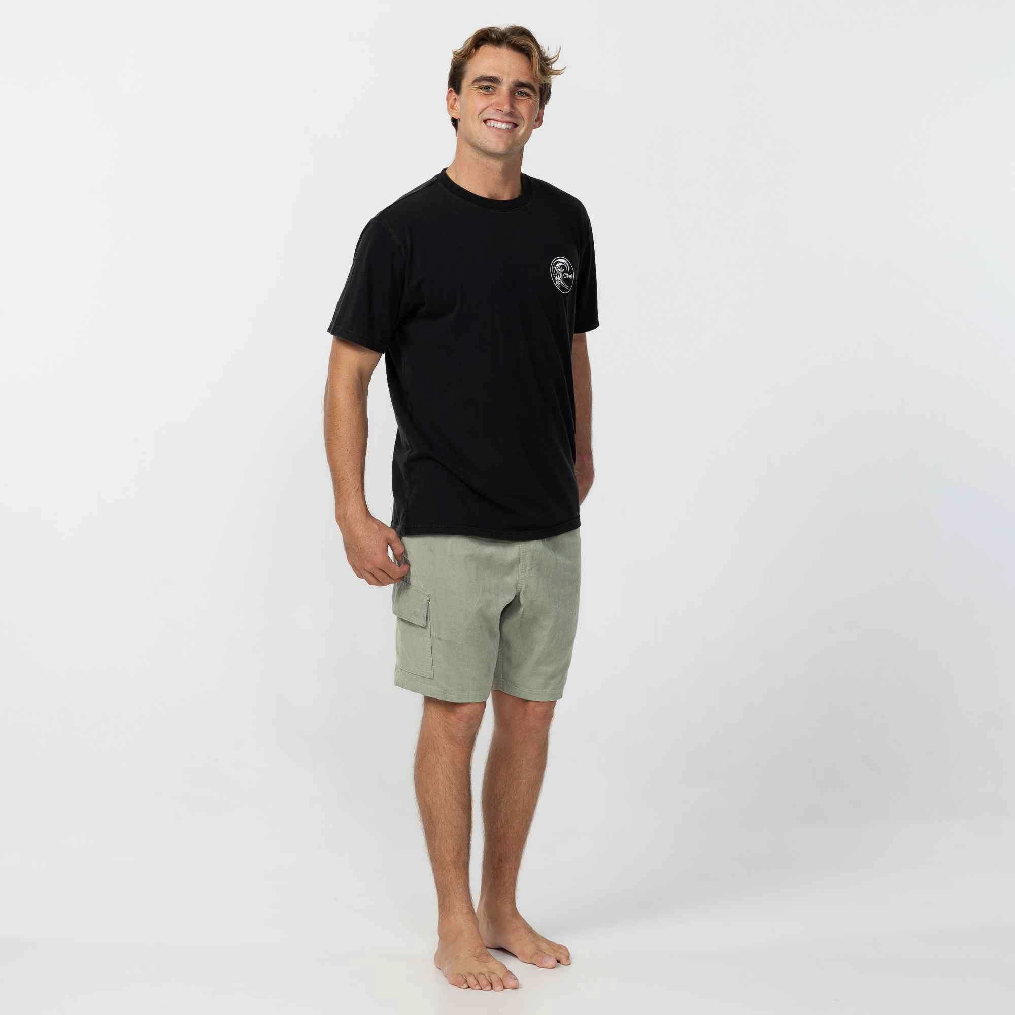 OG Circle Surfer T-Shirt - Black NonRestrictive Cut Lace trim