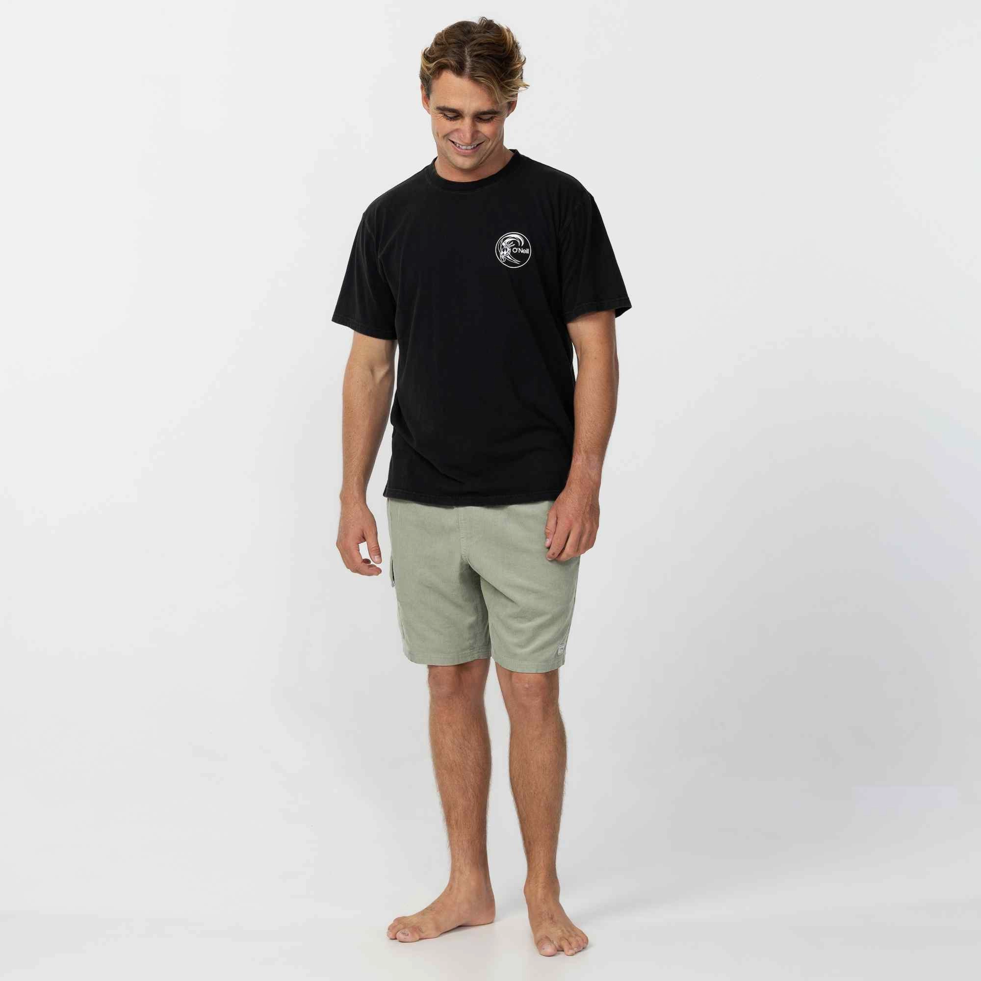 Perfect Comfort Wear Laser Cut Edges OG Circle Surfer T-Shirt - Black