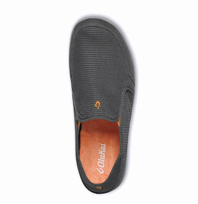 Olukai Men's Nohea Mesh Slip Ons - Dark Shadow Traction Sole Fashion-Forward Look