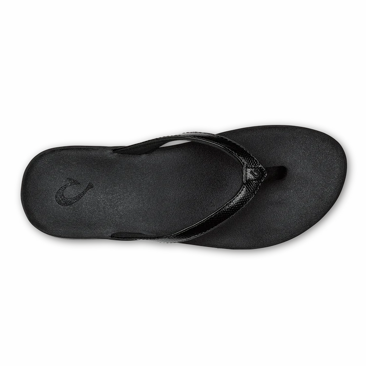 Olukai Women's Puawe Sandal - Black/Black All-Weather Outdoor Shoes
