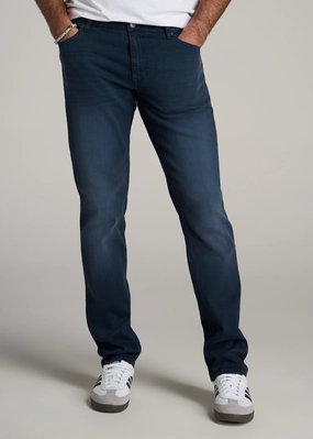 Carman TAPERED Jeans for Tall Men in Faded Blue Black Basic Attire Lightwear Option