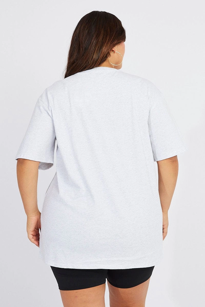 Casual Ease Quick Dry Wear Fit Grey Graphic T-shirt Short Sleeve Crew Neck