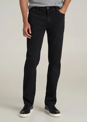 J1 STRAIGHT LEG Jeans for Tall Men in Onyx Black Wash Chic Wear Rugged Construction