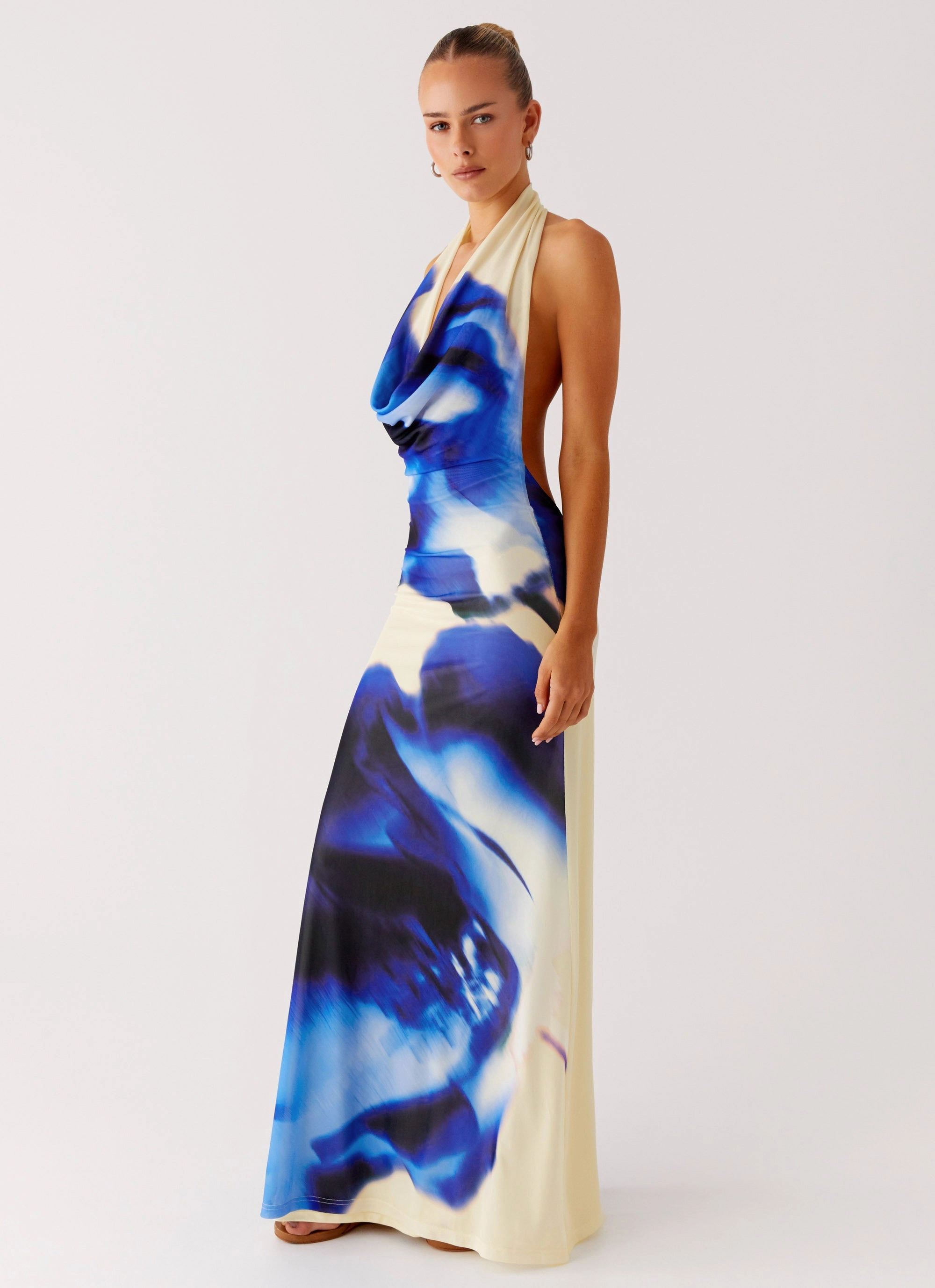 Only A Feeling Cowl Neck Maxi Dress - Heirloom Floral Weekend Casual Street Motion