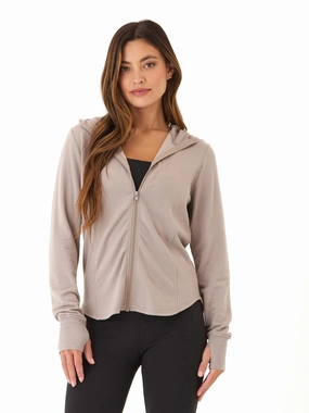 Ophelia Feather Fleece Zip Hoodie Refined Casual